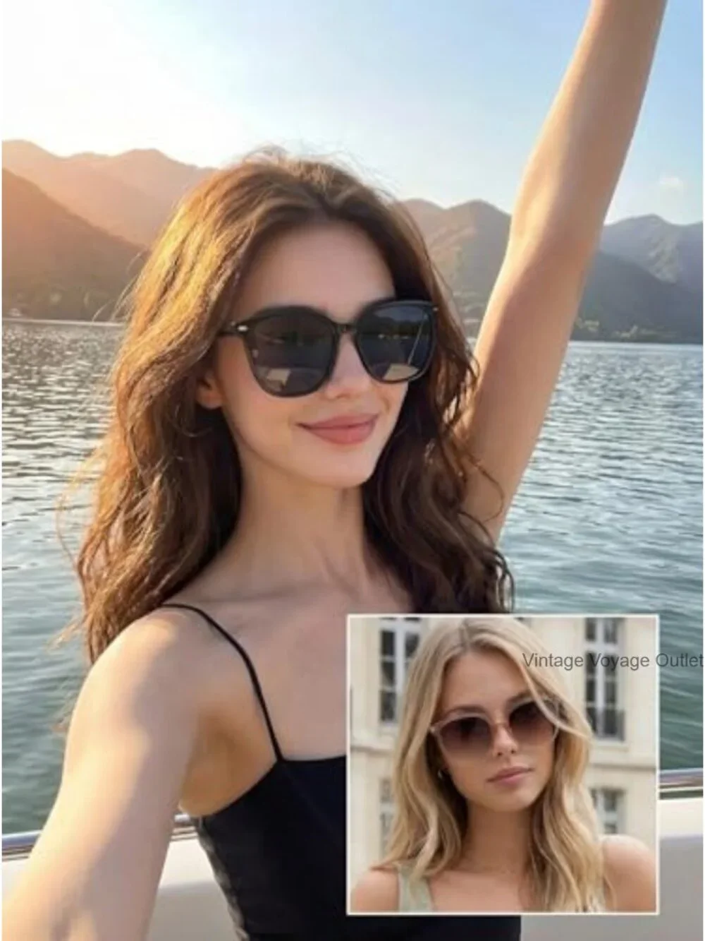 2 Pack Polarized UV400 Protection Big Frame Sunglasses for Women Trendy Stylish